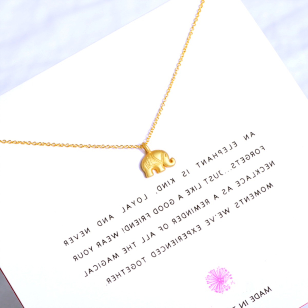 美国LUCKY幸运立体小象项链