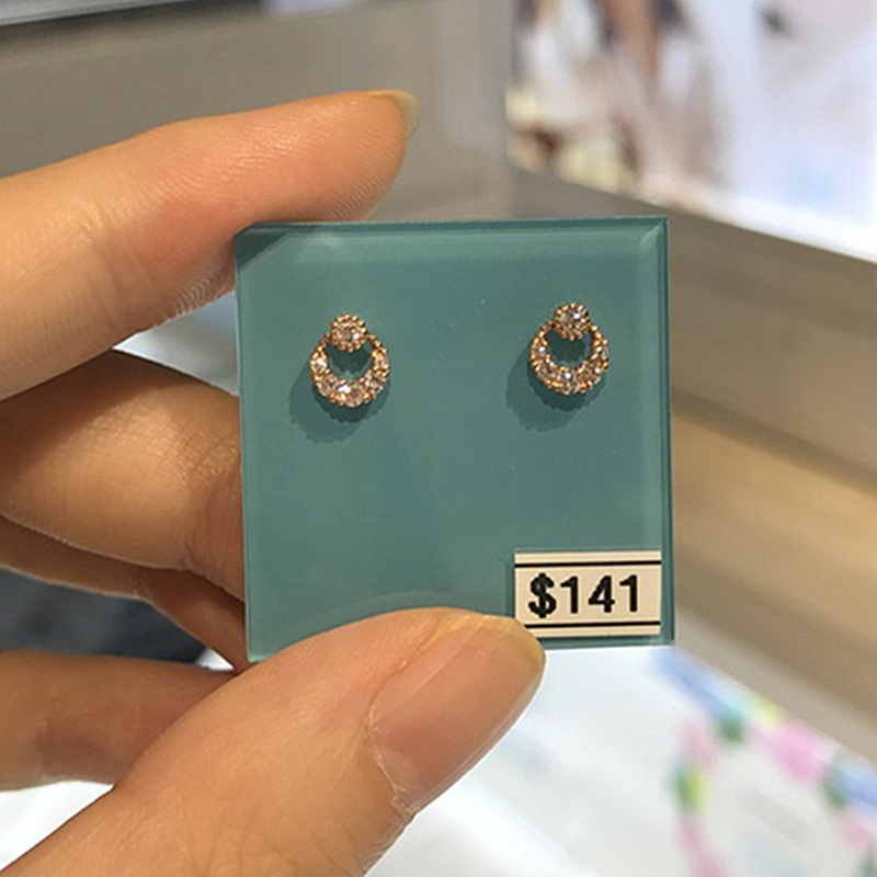 新款月亮星圆环耳钉女 纯银镀18K黄金小巧简约潮耳环韩国个性气质