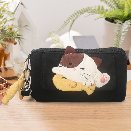 Kine猫手拿包收纳包零钱卡包棉布