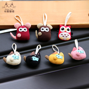 kine猫布艺女包包钥匙扣拉链挂饰挂件女可爱装 包邮 饰卡通 1件