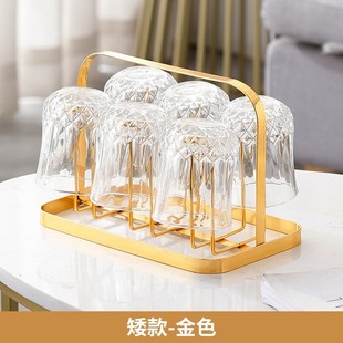 创意轻奢简约沥水杯架置物架玻璃杯架大气硅胶套家用客厅收纳摆件