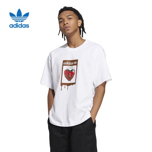 Adidas男女Charr联名草莓T恤短袖
