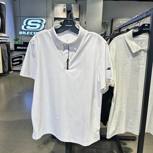 Skechers斯凯奇男士夏季吸湿速干舒弹经典纯色短袖POLO衫P226M091