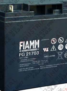 FIAMM意大利非凡蓄电池12V17AH（FG21703）通信  UPS  消防等设备