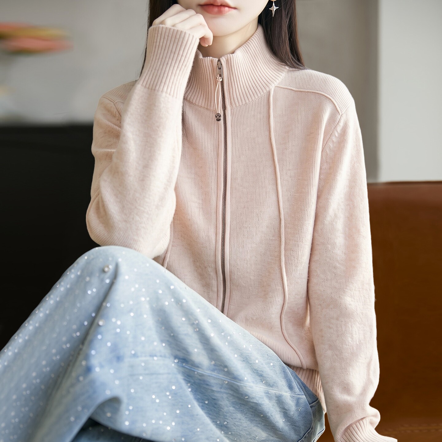 2026新款纯色秋季大码针织开衫外套女洋气中老年女装上衣秋冬毛衣