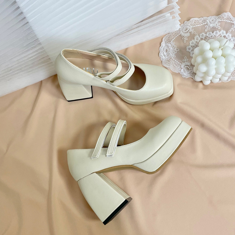 玛丽珍鞋粗跟婚纱神器防