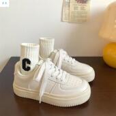 新款 百搭日系百搭奶fufu小白鞋 女学生显脚小2024春季 ins复古休闲