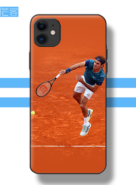 芒客 纳达尔Nadal法网球拍手机壳罗杰·费德勒Roger Federer文创周边用品钢化玻璃壳保护壳硅胶软壳防摔防滑