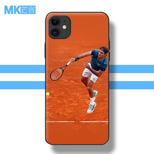 芒客 纳达尔Nadal法网球拍手机壳罗杰·费德勒Roger Federer文创周边用品钢化玻璃壳保护壳硅胶软壳防摔防滑