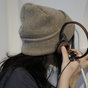 Lion 自留原色牦牛绒针织帽套头帽毛线帽冷帽秋冬男女情侣 温暖力