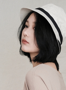 Lion~悠闲假期 自留小熊竹和纸卷边礼帽草帽春夏女可水洗Tyrolean