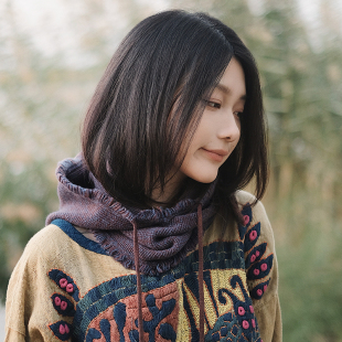 Lion 自留全山羊绒连帽围脖巴拉克拉法帽子头套帽护耳帽男女 放松