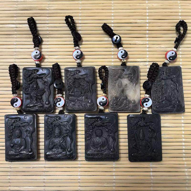 独家定制新款小尺寸坠牌子天然黑驴蹄十二生肖八大守护神钥匙扣款