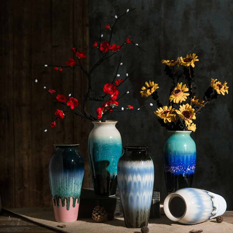 陶瓷花瓶干花插花水培绿色瓶客厅创意小清新水养花器摆件装饰花盆