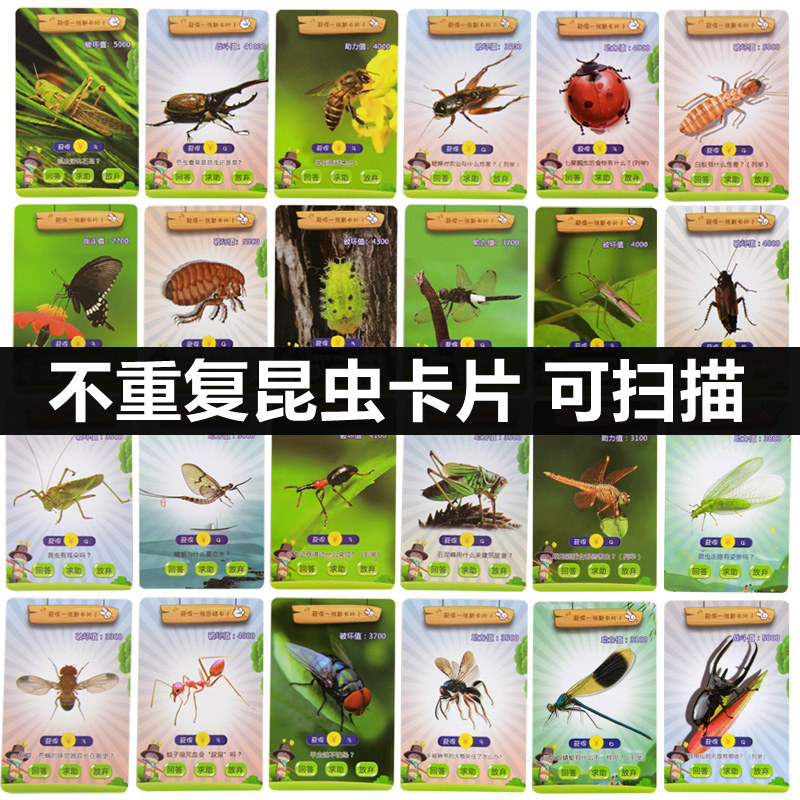 昆虫卡片110张科普认知卡不重复