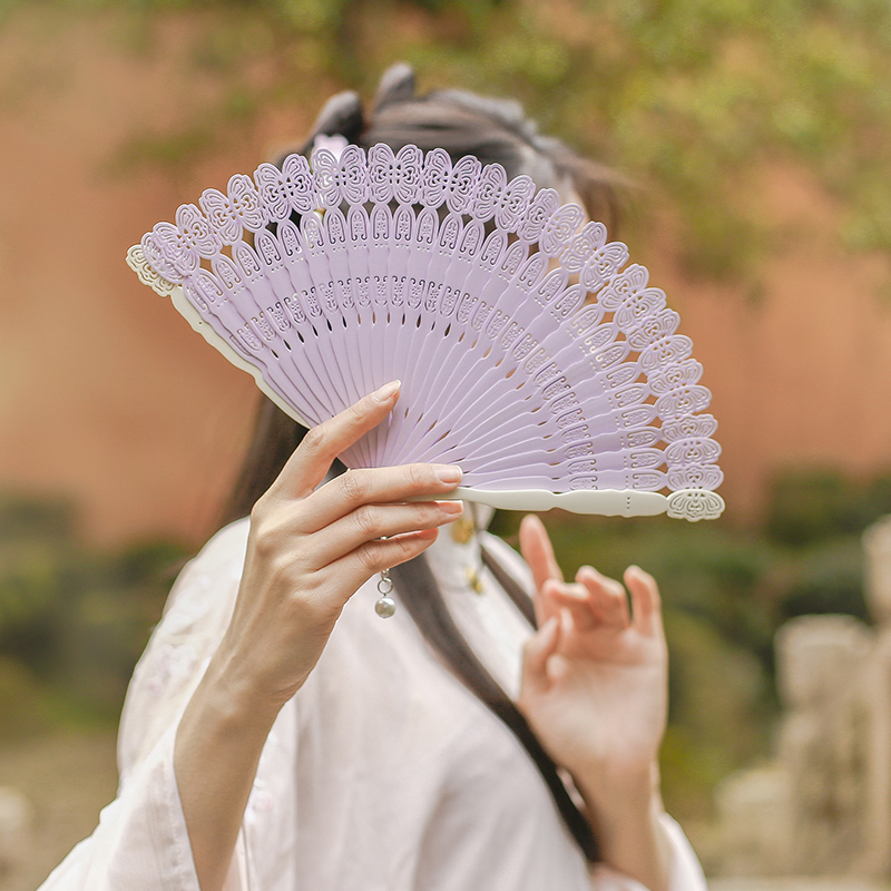 老阊门【翩翩】夏季紫色苏州扇子