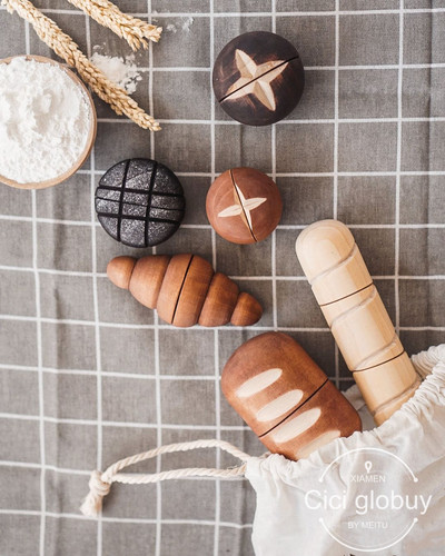 过家家木质面包切切乐玩具