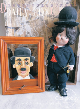 Ciciglobuy中古古玩陶瓷娃娃摆件番茄汤娃娃卓别林摆件收藏品