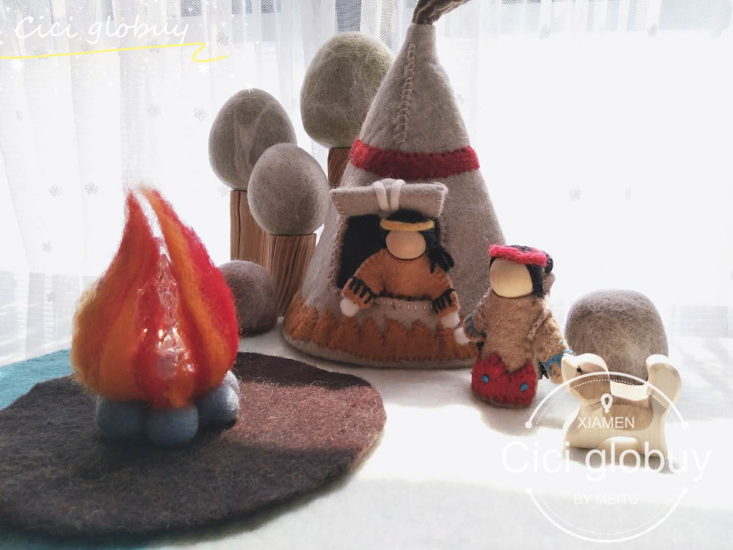 毛毡过家家玩具场景搭建