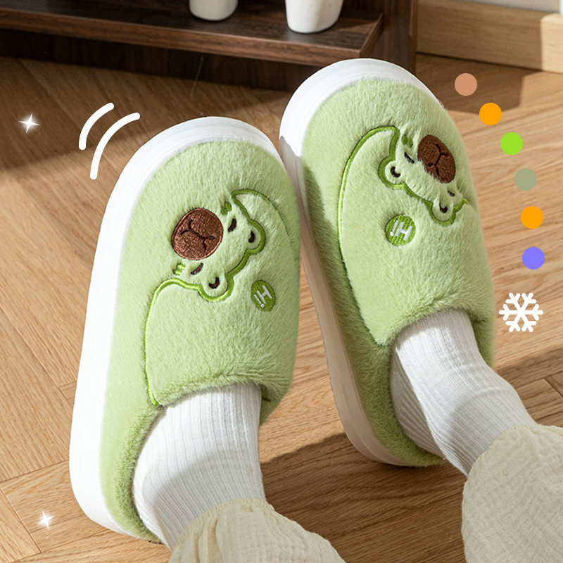 秋冬季棉拖鞋女士2025新款室内居家用情侣保暖加绒毛毛拖鞋男冬天