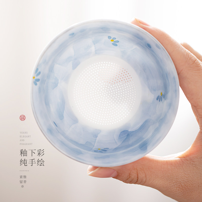陶瓷茶漏茶滤高档一体公道杯单独精密茶叶过滤器托架底座高端白瓷图片