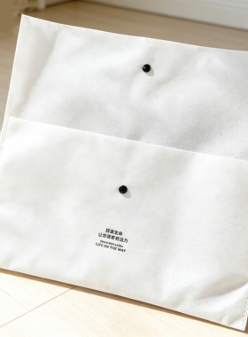 无纺布打扣袋衣服鞋子包包打暗扣收纳袋白黑色两颗扣子可定制logo
