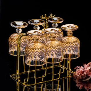 网红复古雕花威士忌酒杯轻奢高档家用洋酒杯白兰地酒杯酒具果汁杯