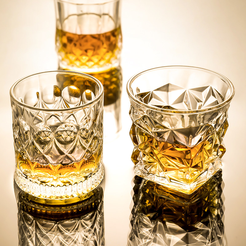 威士忌酒杯高级感家用洋酒杯创意水晶杯玻璃钻石杯子轻奢酒具套装,餐饮具,玻璃杯,淘宝优惠券,粉丝福利购,淘宝优惠卷