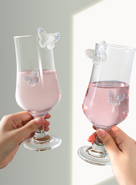 小众ins高脚杯玻璃红酒杯高颜值家用鸡尾酒杯子香槟女生可爱酒杯