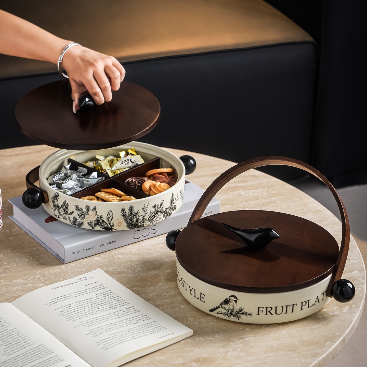 中古风陶瓷干果盒客厅界颜值担当