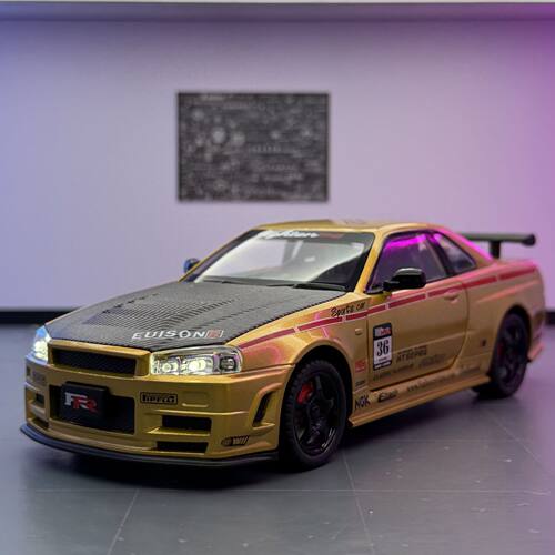124日产GTR34合金汽车模型摆件