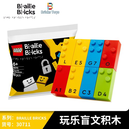 乐高拼砌包30711入门盲文积木