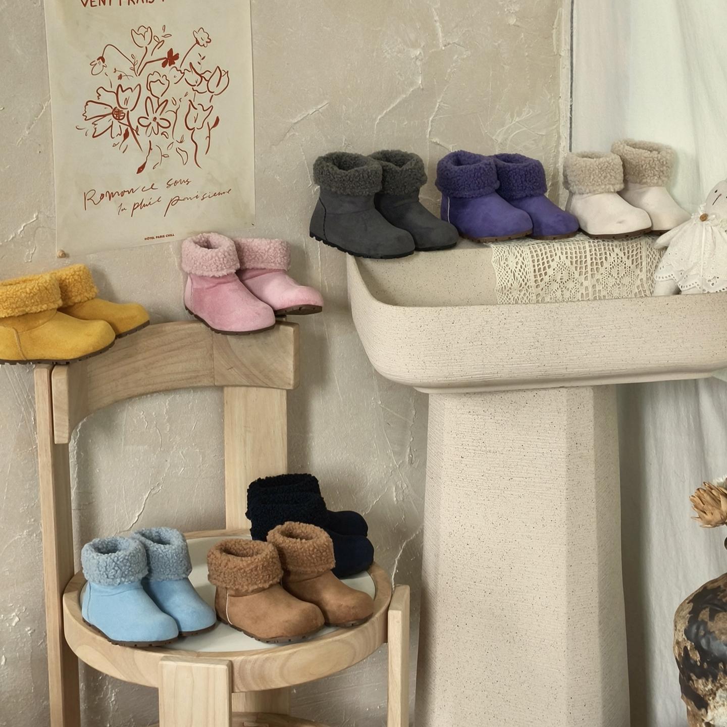 CBC儿童雪地靴男女童短靴冬大头