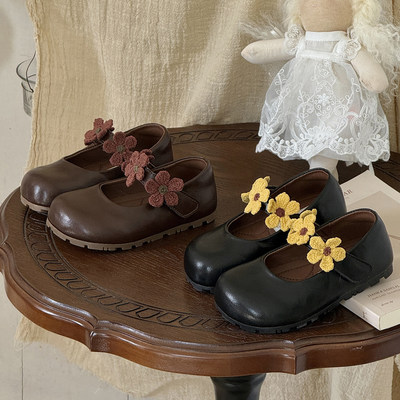 CBC韩系花朵女童软底玛丽珍鞋