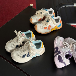 软底轻便透气男女童跑步运动鞋 儿童复古拼色德训鞋 潮 2026春季 ASM