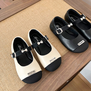 儿童小皮鞋女童单鞋2026新款春季宝宝小童公主软底黑色洋派蝴蝶结