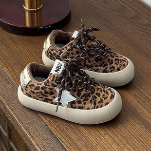 韩版 学生运动休闲童鞋 豹纹加绒儿童板鞋 男女童二棉鞋 2025冬季 ASM