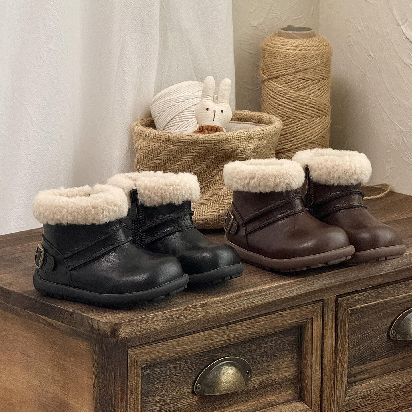 CBC儿童短靴女童靴子2025冬保暖