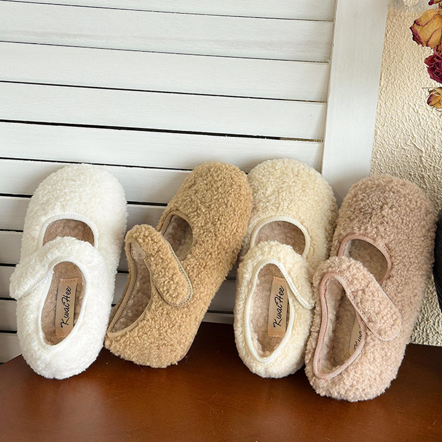 葵兮韩版女童毛毛鞋2025新款冬季