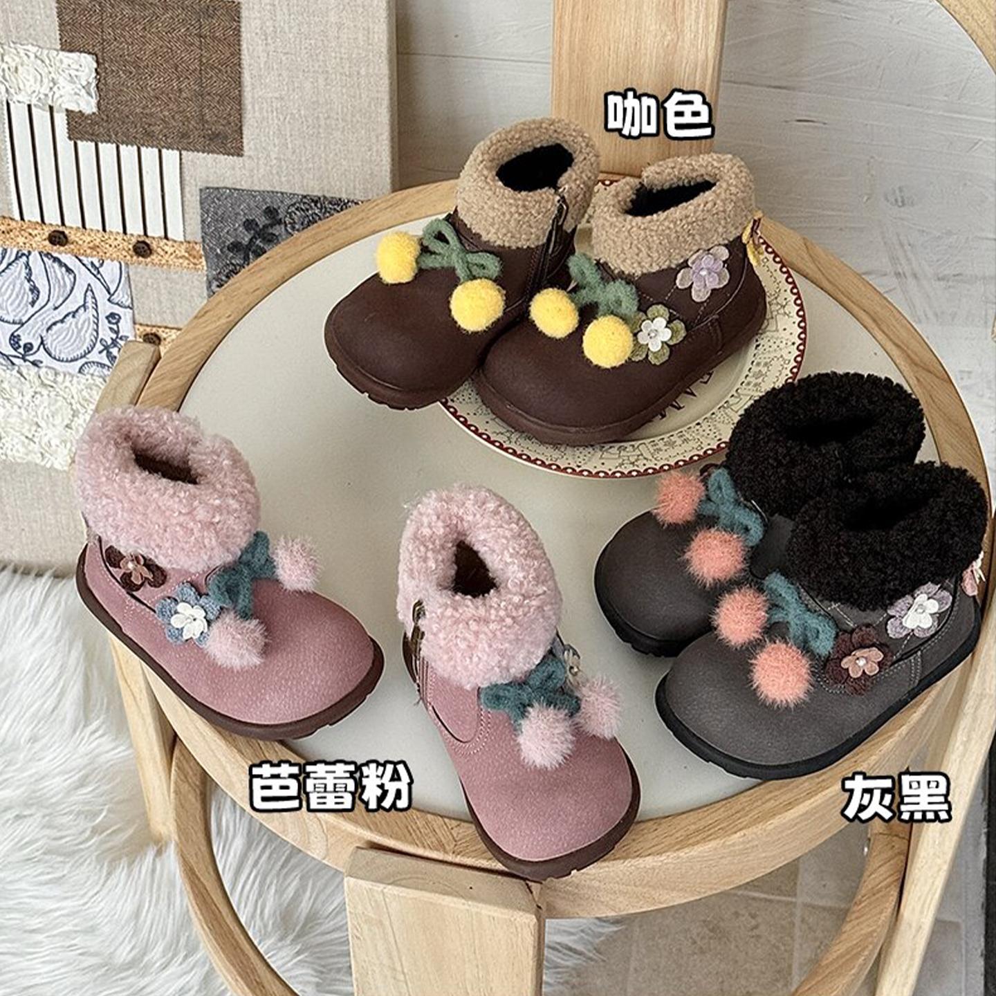 CBC儿童公主靴女童靴2025冬加绒