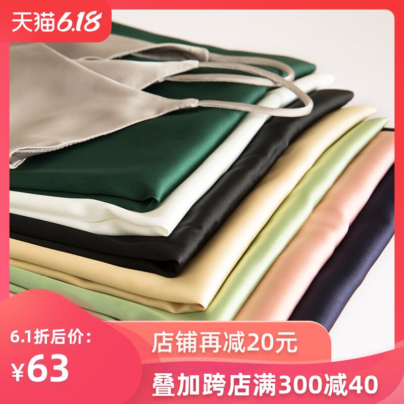 吊带背心女外穿打底性感V领真丝缎面大码西装内搭黑色美背上衣夏