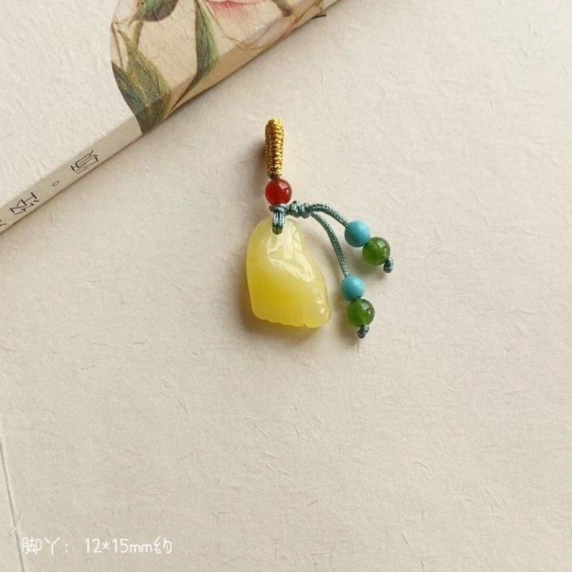 2026蜜蜡小提溜手链吊坠手串diy配饰隔珠挂件白花蜡金绞蜜富甲钱