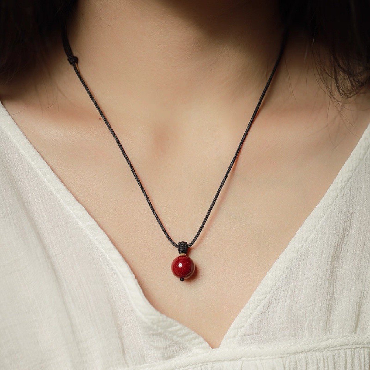 2026天然朱砂紫金砂吊坠有球必应男女情侣款项链细绳本命年吊坠项