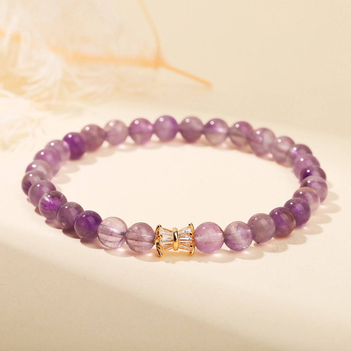 2026晶东珠宝 3A天然白水晶锆石隔珠手链清新自然风女款单圈手链