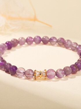 2026晶东珠宝 3A天然白水晶锆石隔珠手链清新自然风女款单圈手链