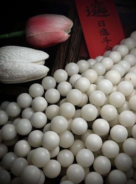 2026白玉菩提根散珠原生态白色圆珠diy配饰手串链单108颗大小20mm