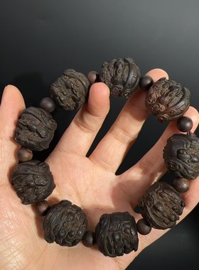 2026印尼柏木财神手链然达拉干直销雕刻财招貔貅十八罗汉手串链念