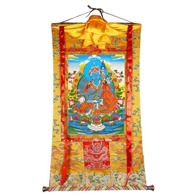 2026西藏唐卡画棉布装裱天然矿物颜料画心莲师药师佛唐卡客厅挂画