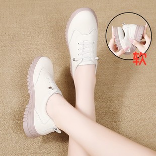 温州通勤软底防滑休闲工作鞋 皮鞋 春秋配裙子白色单鞋 2025新款 女款