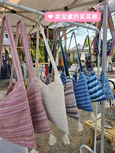 国内现货泰国清迈本土小众手工松弛感森清新百搭流苏单肩包斜挎包